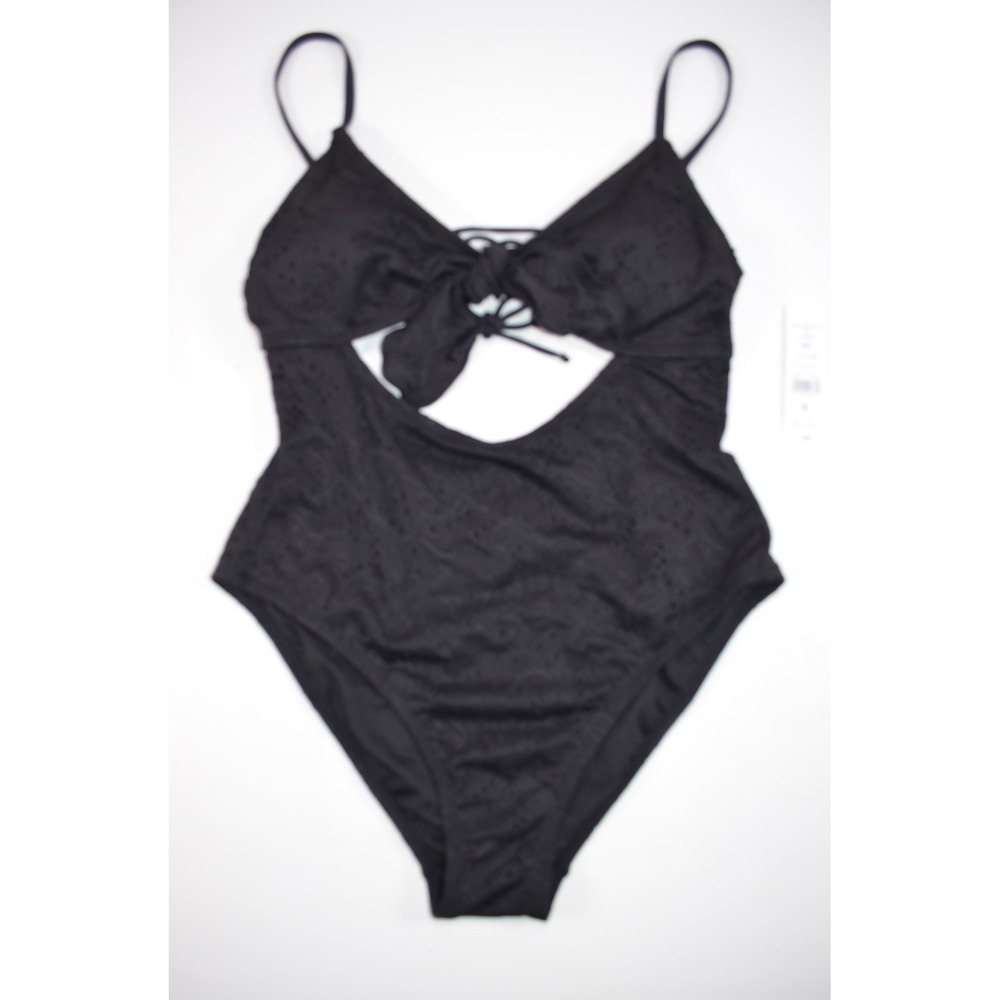 Nwt's CELEBRITY‎ PINK SWIM  Size Large 11- 13 Black Eyelet One Pc